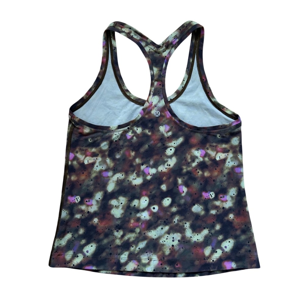 Lululemon Cool Racerback Tank Top nulu‎ 4 Multi Color Abstract Splatter Print